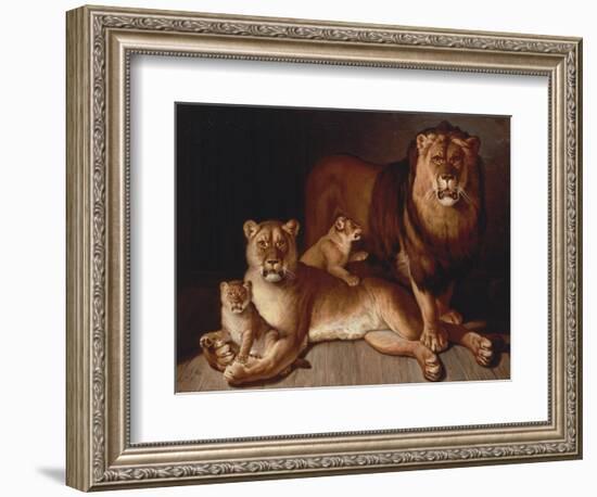 A Pride of Lions-Edward S. Curtis-Framed Giclee Print