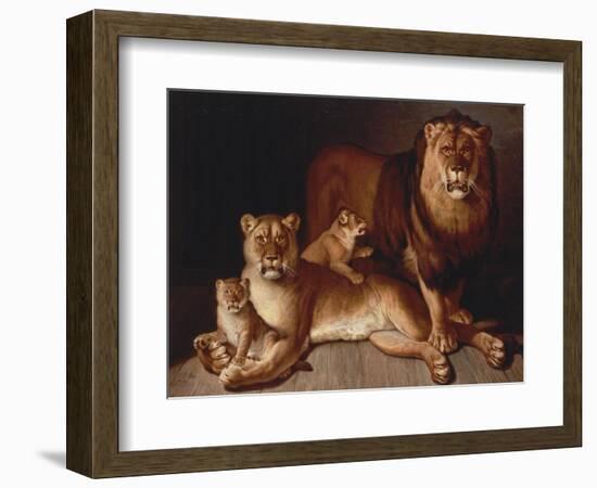 A Pride of Lions-Edward S. Curtis-Framed Giclee Print