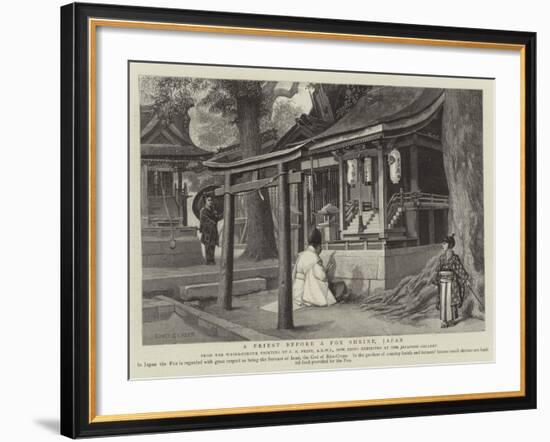 A Priest before a Fox Shrine, Japan-Charles Edwin Fripp-Framed Giclee Print