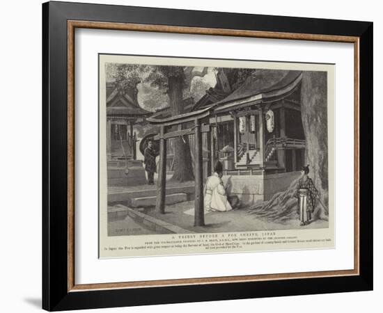 A Priest before a Fox Shrine, Japan-Charles Edwin Fripp-Framed Giclee Print