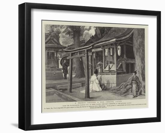 A Priest before a Fox Shrine, Japan-Charles Edwin Fripp-Framed Giclee Print