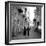 A Priest Chats to an Elderly Man in a Street, Naples, Italy 1957-null-Framed Photographic Print