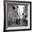 A Priest Chats to an Elderly Man in a Street, Naples, Italy 1957-null-Framed Photographic Print