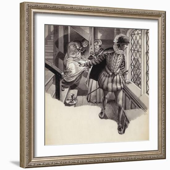 A Priest Slips into a Priesthole-Pat Nicolle-Framed Giclee Print