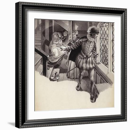 A Priest Slips into a Priesthole-Pat Nicolle-Framed Giclee Print