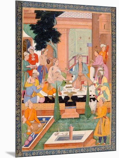 A Prince and Companions Take Refreshments and Listen to Music, from the Small Clive Album-Mughal-Mounted Giclee Print