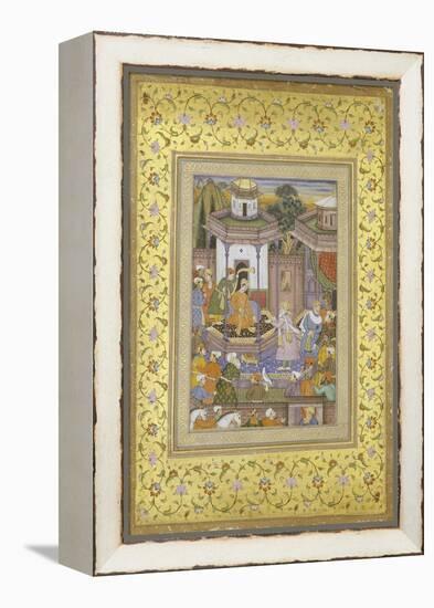 A Prince Giving Audience Mughal Late 16th Century-null-Framed Premier Image Canvas