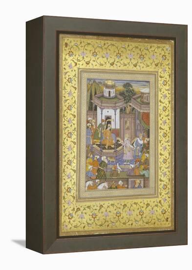 A Prince Giving Audience Mughal Late 16th Century-null-Framed Premier Image Canvas