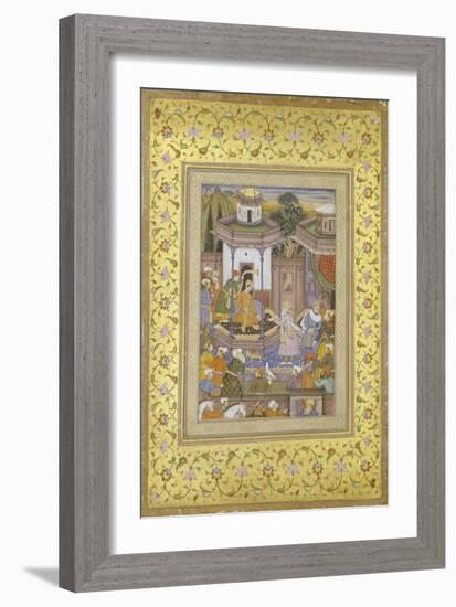 A Prince Giving Audience Mughal Late 16th Century-null-Framed Giclee Print