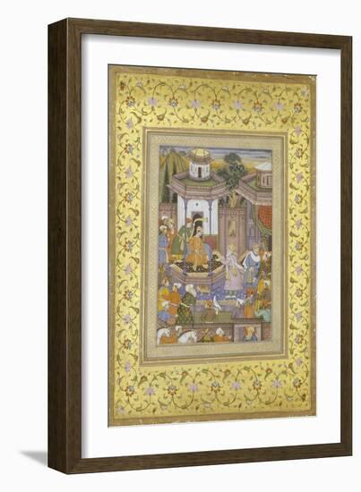 A Prince Giving Audience Mughal Late 16th Century-null-Framed Giclee Print