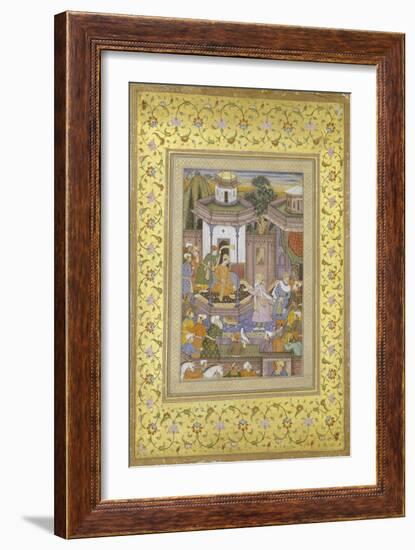 A Prince Giving Audience Mughal Late 16th Century-null-Framed Giclee Print