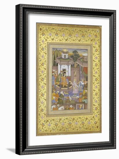 A Prince Giving Audience Mughal Late 16th Century-null-Framed Giclee Print