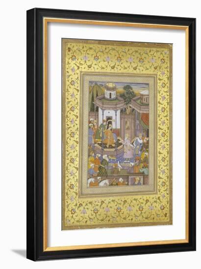 A Prince Giving Audience Mughal Late 16th Century-null-Framed Giclee Print