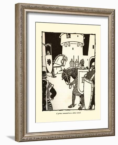 A Prince Mounted On A Silver Steed-Frank Dobias-Framed Art Print