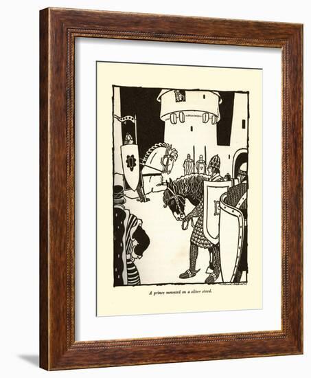 A Prince Mounted On A Silver Steed-Frank Dobias-Framed Art Print