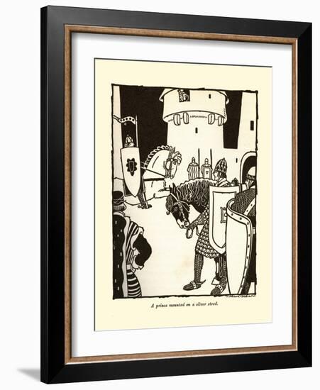 A Prince Mounted On A Silver Steed-Frank Dobias-Framed Art Print