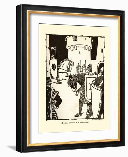 A Prince Mounted On A Silver Steed-Frank Dobias-Framed Art Print