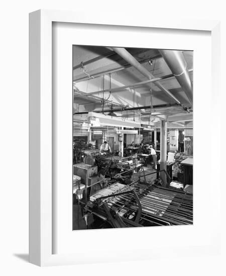 A Print Room in Operation, Mexborough, South Yorkshire, 1959-Michael Walters-Framed Photographic Print