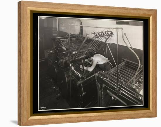 A Printing Press at Unz and Co., 24 Beaver Street, New York, 1932-Byron Company-Framed Premier Image Canvas