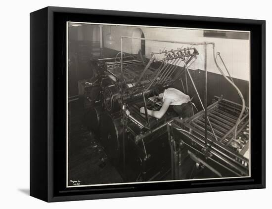 A Printing Press at Unz and Co., 24 Beaver Street, New York, 1932-Byron Company-Framed Premier Image Canvas