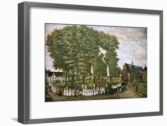 A Procession in Bruges at the End of the 19th Century,' 19th Century-null-Framed Giclee Print