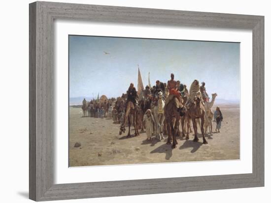 A Procession of Pilgrims on their Way to Mecca, 1861-Léon Adolphe Auguste Belly-Framed Giclee Print