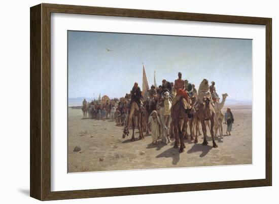 A Procession of Pilgrims on their Way to Mecca, 1861-Léon Adolphe Auguste Belly-Framed Giclee Print