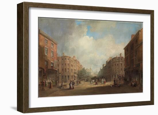 A Proposed Scheme for a New Street, Newcastle, 1831 (Oil on Canvas)-John Wilson Carmichael-Framed Giclee Print