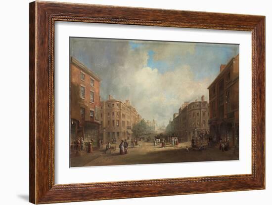 A Proposed Scheme for a New Street, Newcastle, 1831 (Oil on Canvas)-John Wilson Carmichael-Framed Giclee Print