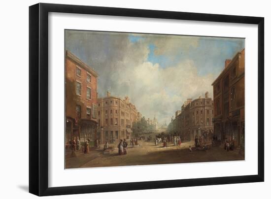 A Proposed Scheme for a New Street, Newcastle, 1831 (Oil on Canvas)-John Wilson Carmichael-Framed Giclee Print