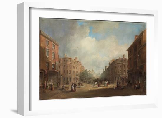 A Proposed Scheme for a New Street, Newcastle, 1831 (Oil on Canvas)-John Wilson Carmichael-Framed Giclee Print