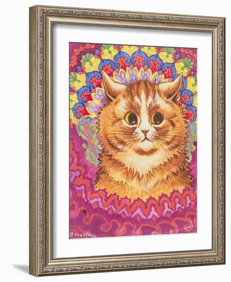 A Psychotic Cat-Louis Wain-Framed Giclee Print