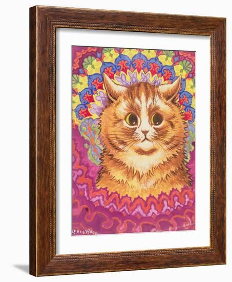 A Psychotic Cat-Louis Wain-Framed Giclee Print