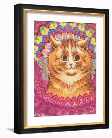 A Psychotic Cat-Louis Wain-Framed Giclee Print