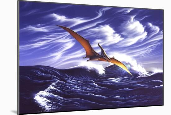 A Pteranodon Soars Just Above the Waves-null-Mounted Art Print