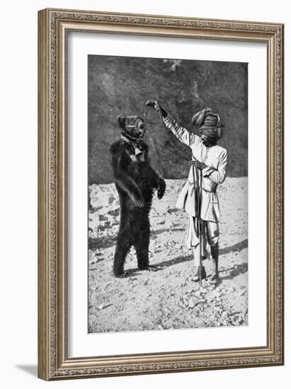 A Punjabi Native with a Dancing Bear, India, 1922-Robert Chisham-Framed Giclee Print