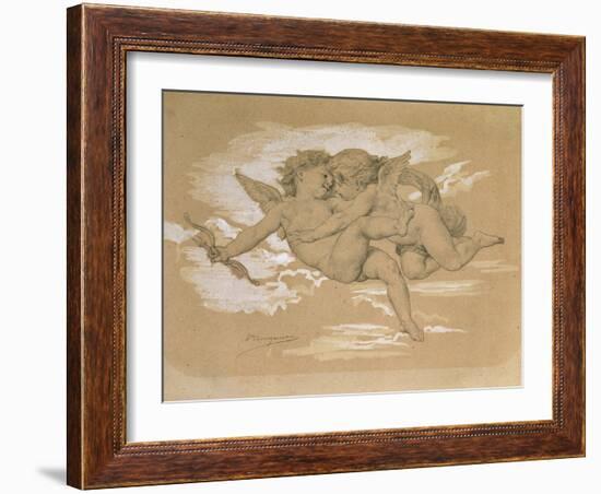 A Putto Trying to Steal Cupid's Arrows-William Adolphe Bouguereau-Framed Giclee Print