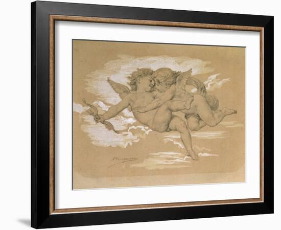 A Putto Trying to Steal Cupid's Arrows-William Adolphe Bouguereau-Framed Giclee Print