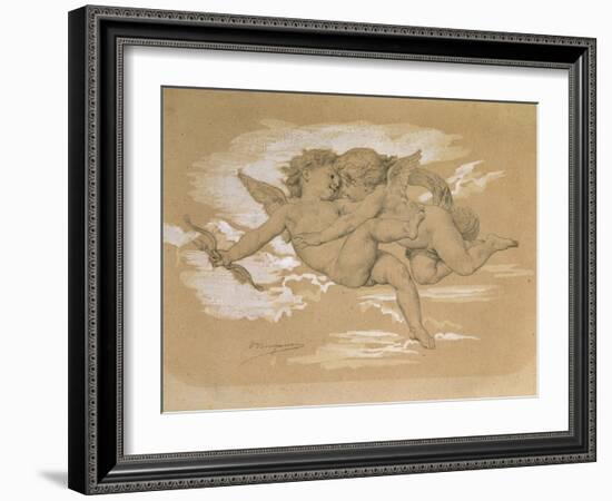 A Putto Trying to Steal Cupid's Arrows-William Adolphe Bouguereau-Framed Giclee Print