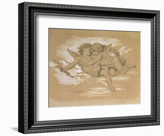 A Putto Trying to Steal Cupid's Arrows-William Adolphe Bouguereau-Framed Giclee Print