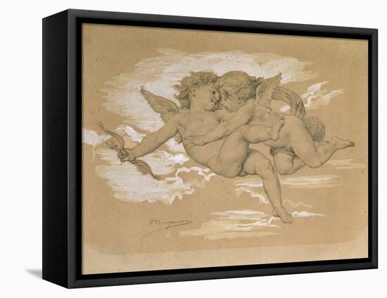 A Putto Trying to Steal Cupid's Arrows-William Adolphe Bouguereau-Framed Premier Image Canvas