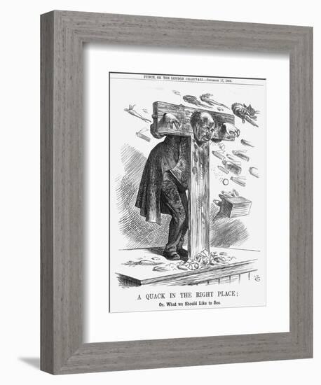 A Quack in the Right Place, 1864-John Tenniel-Framed Giclee Print