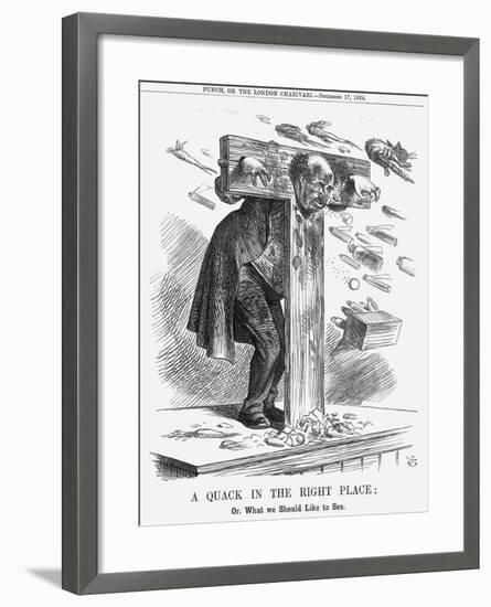 A Quack in the Right Place, 1864-John Tenniel-Framed Giclee Print