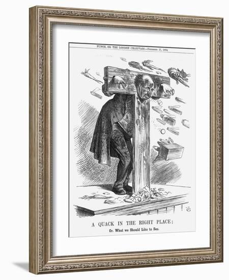 A Quack in the Right Place, 1864-John Tenniel-Framed Giclee Print