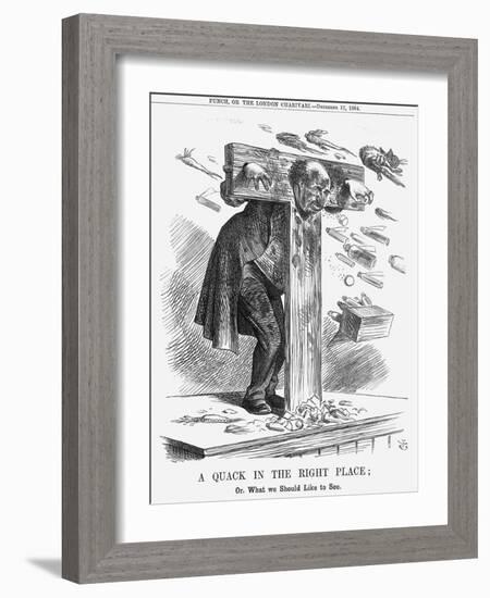 A Quack in the Right Place, 1864-John Tenniel-Framed Giclee Print