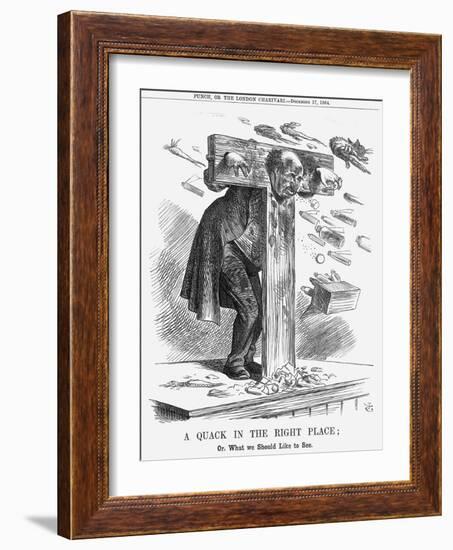 A Quack in the Right Place, 1864-John Tenniel-Framed Giclee Print