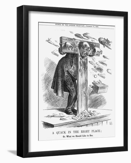 A Quack in the Right Place, 1864-John Tenniel-Framed Giclee Print