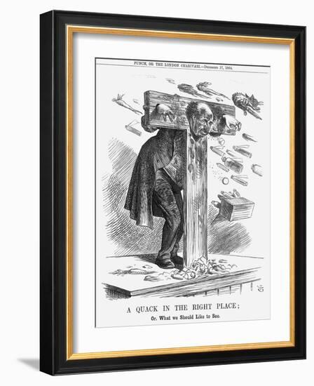 A Quack in the Right Place, 1864-John Tenniel-Framed Giclee Print