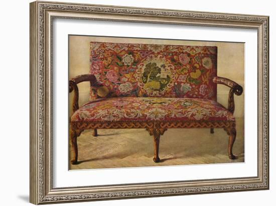 'A Queen Anne Settee Upholstered in Petit Point', c1900, (1936)-Unknown-Framed Giclee Print