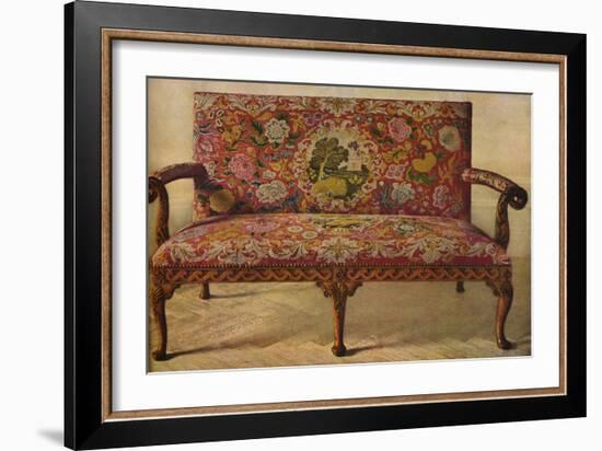 'A Queen Anne Settee Upholstered in Petit Point', c1900, (1936)-Unknown-Framed Giclee Print